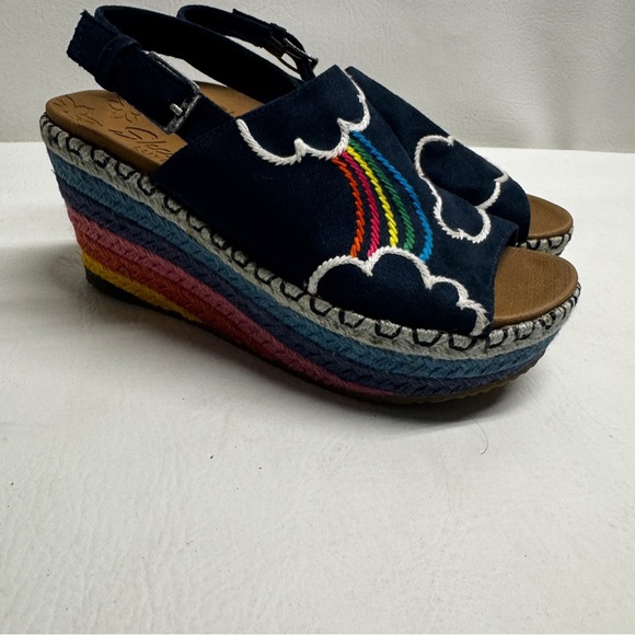 Skechers Black Wedges with Rainbow Embroidery - Picture 6 of 8